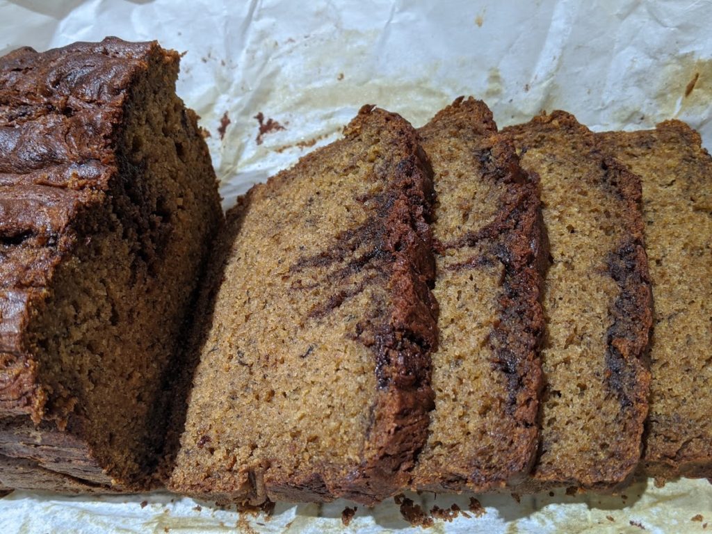 Banana coconut chocolate bread made from Metta Gluten Free Flour