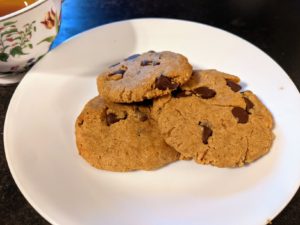 Peanut Butter Chocolate Chip Cookies made from Metta Gluten Free Flour