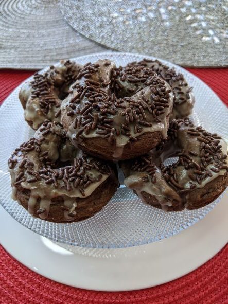 Gluten Free Chocolate Donuts made with Metta Gluten Free Flour