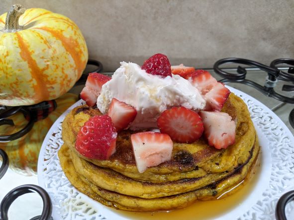 Pumpkin pancakes using Metta Gluten Free Flour